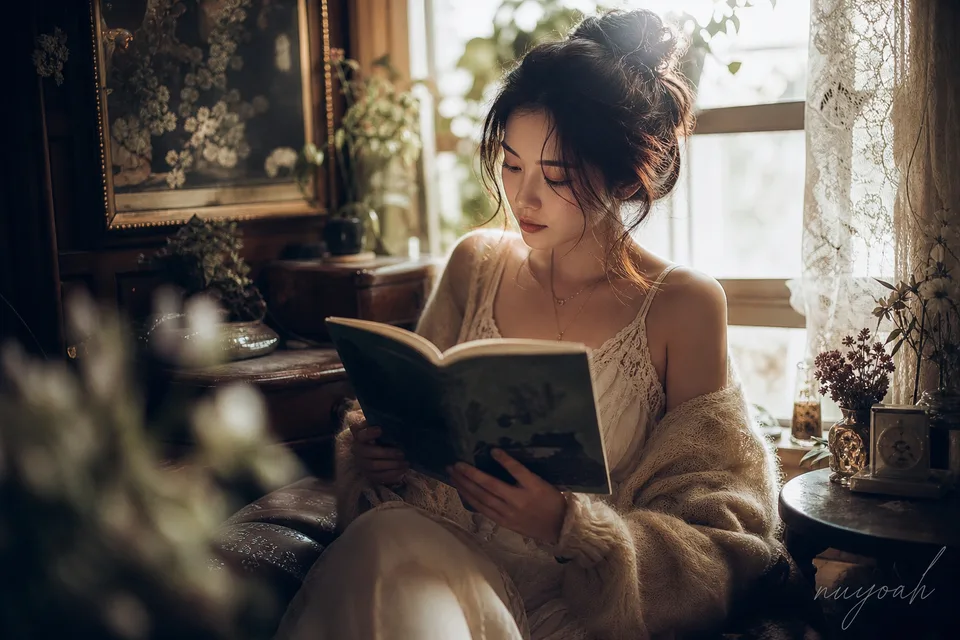 图 1｜形容词堆叠版：画面不难看，但除“女性阅读”外，关键视觉关系都没有被锁定。